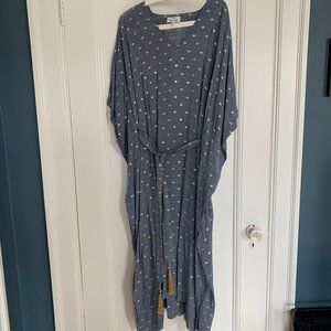 & Other Stories - Embroidered Blue & Gold Kaftan